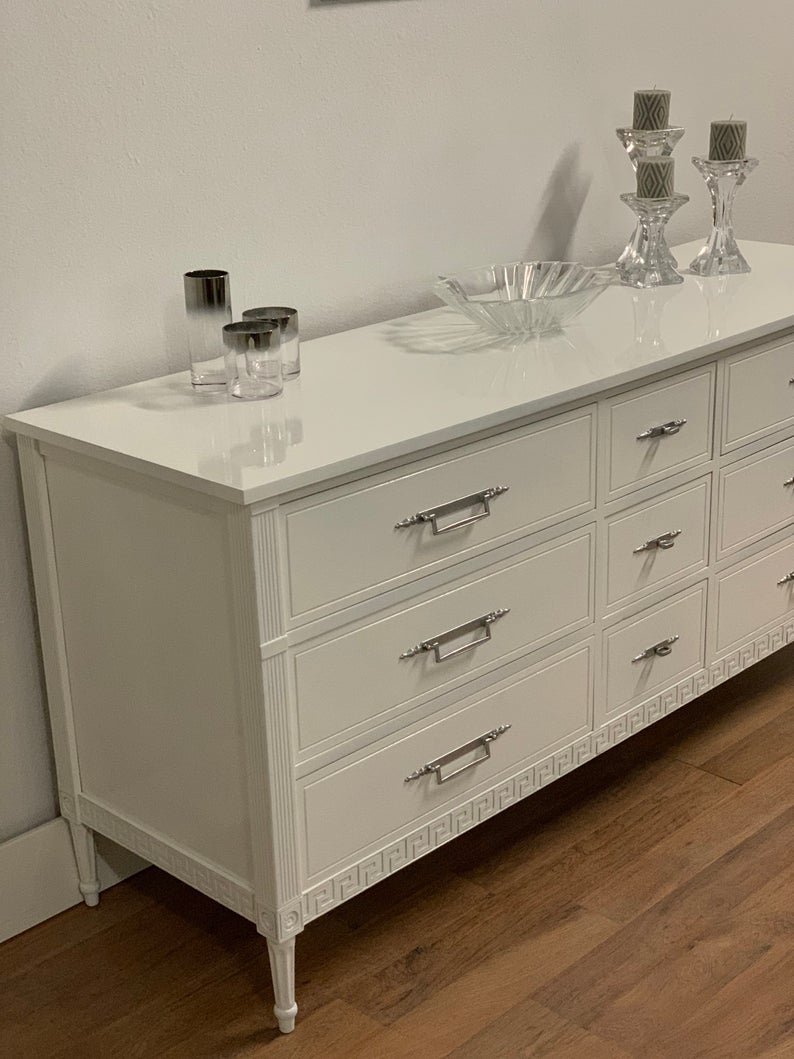 White Lacquer Mid century modern dresser – McKenna Design Co