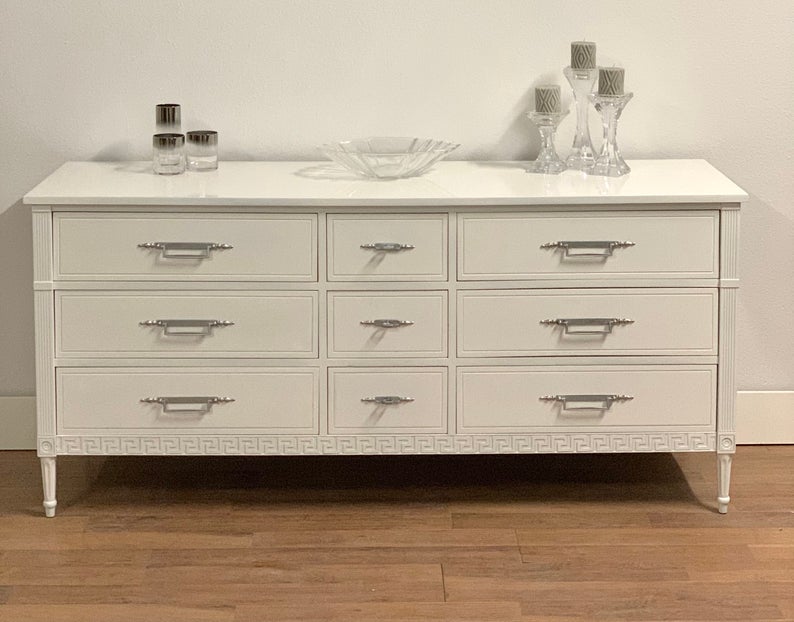 white mid century modern dresser White Lacquer Mid century modern dresser – McKenna Design Co