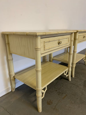 Ready for customization Thomasville Allegro Bamboo Fretwork nightstands