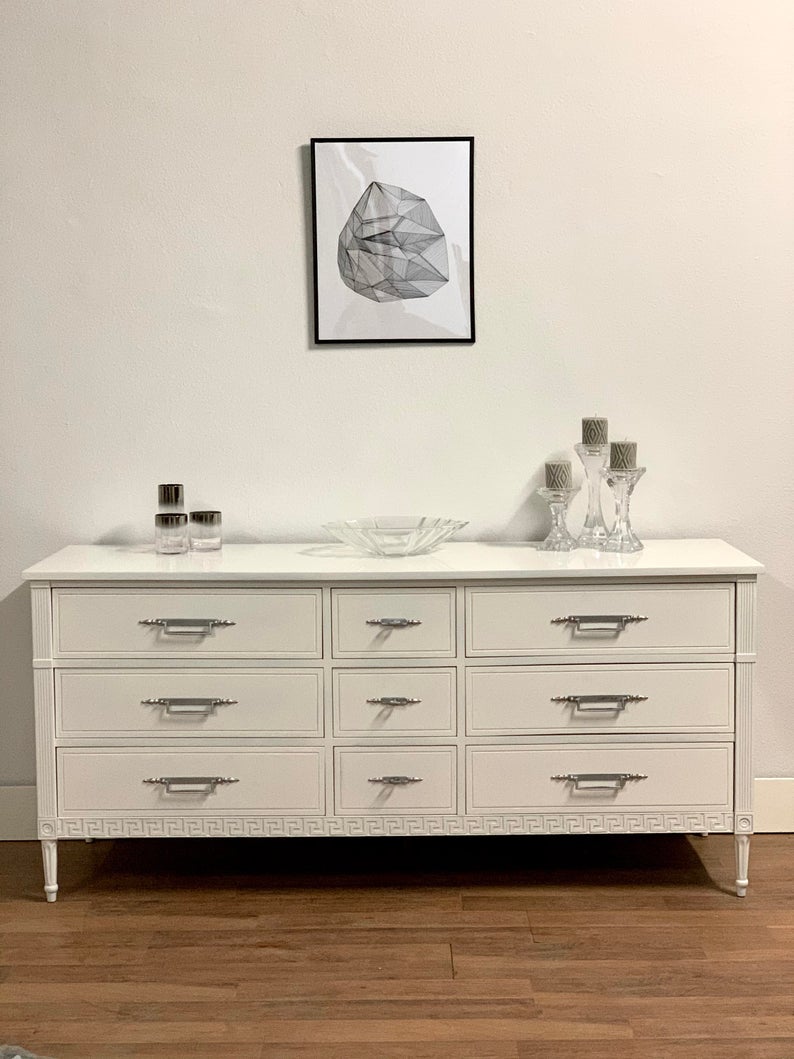 White Lacquer Mid century modern dresser – McKenna Design Co.