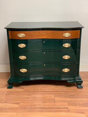 hunter green dresser Richmond Biggs Dresser Chest of Drawers in Green Lacquer and Brass – McKenna Design Co